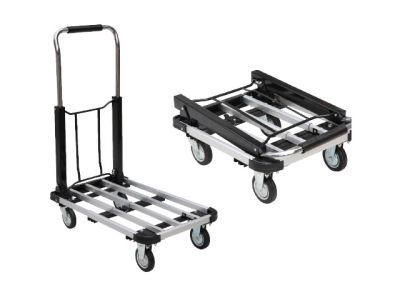 Chinese Made Aluminum Cart Platform Trolley Folding Truck 150kg Capacity Trolley Hand Luggage Cart (HJ153)