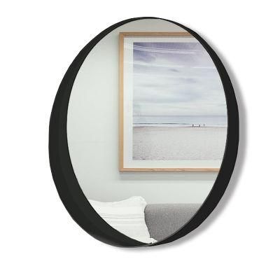 Personalized Table Dresser Circle Mirror Wall Mounted Steel Frame