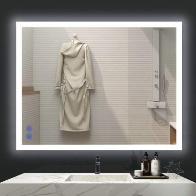 European Touch Control Hotel Vanity Frameless LED Smart Bathroom Mirror with Light Bathroom Mirror